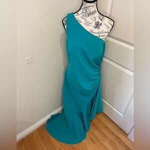 Eliza J Size 14 Teal Asymmetrical Flutter Dress